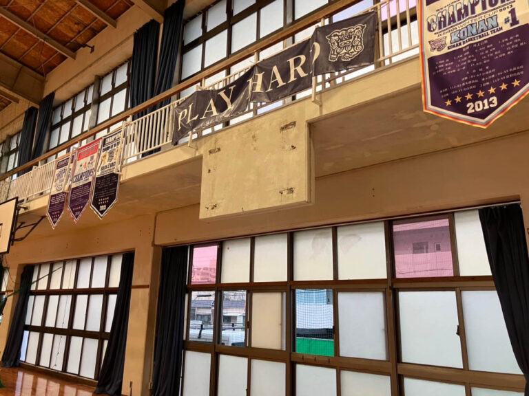 施工記録 興南中学・高等学校様 バスケットゴール取替工事 2